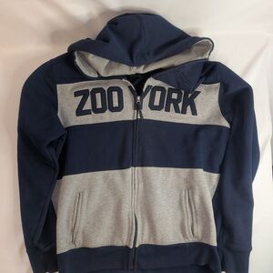 Zoo York Men's Navy and Gray Hoodie Size XL